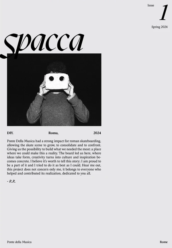 Spacca Skate Mag Issue 1 cover, Spring '24