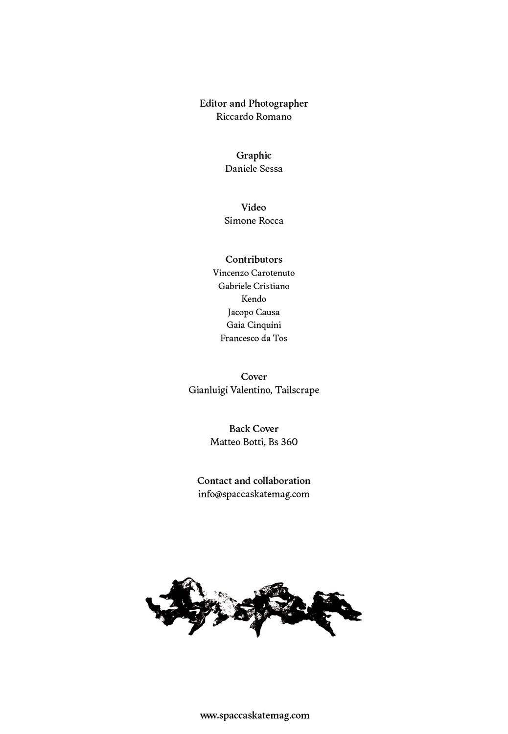 Spacca Skate Mag Issue 3 index