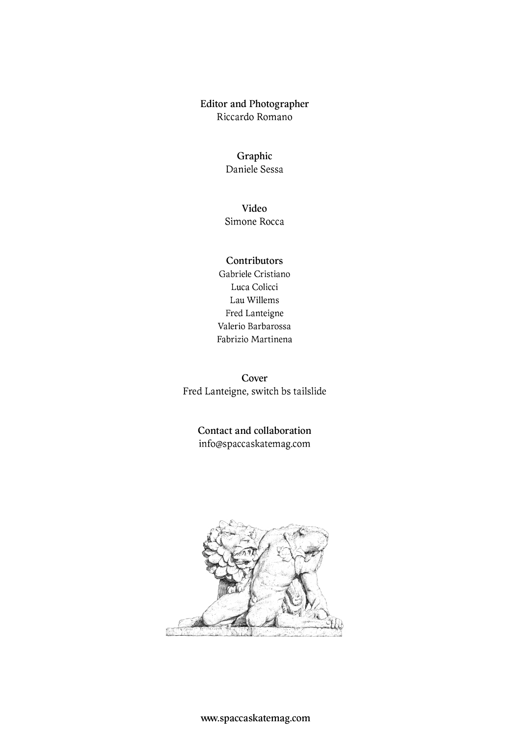 Spacca Skate Mag Issue 4 index