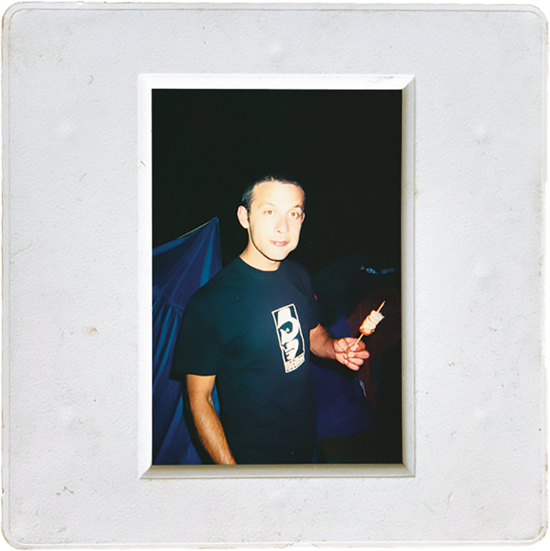 Alessandro Leoncini eating arrosticini 90's Maybe